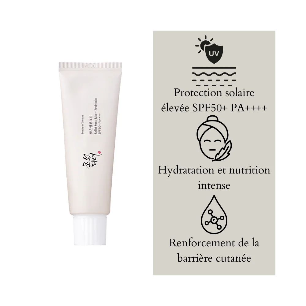 Beauty of Joseon - Crème solaire réparatrice riz + probiotiques SPF50+ - 50 ml