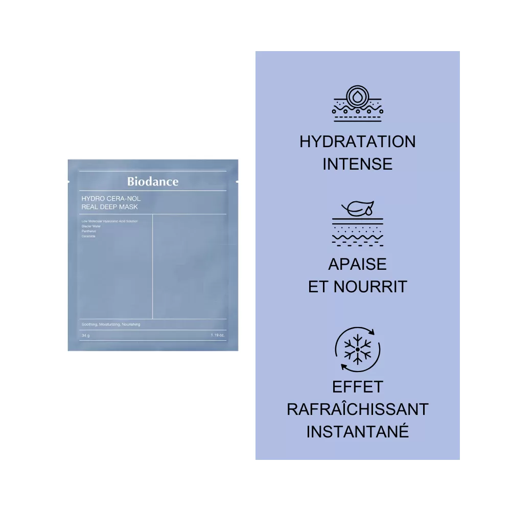 Biodance - Masque hydratant intense à l'acide hyaluronique et céramides - 1 pc